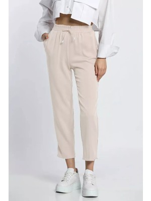 Julude Taş Bel Lastikli Rahat Kumaş Pantolon P-00008662