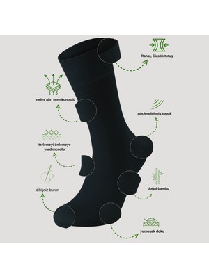 Kral Socks Premium Busines (5 Çift Kutulu) Klasik Uzun Boy Mevsimlik Dikişsiz Erkek Bambu Soket Çorap