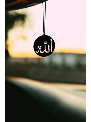 Mufamet Metal Arapça Allah Yazısı Dikiz Aynası Süsü Oto Aksesuar Araba Süsü
