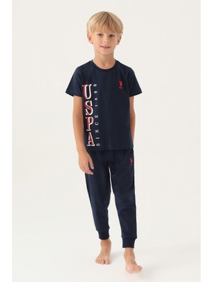 U.S. Polo Assn. 1717 Graphic Erkek Çocuk Pijama Takımı