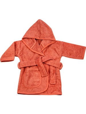 Textile Colors Bebek Bornoz Bukle Kiremit Kapüşonlu [ 0-1 ] Yaş : Kiremit - Tek Ebat