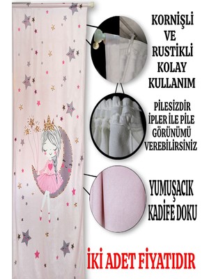 Modalive Home Pembe Balonlu Çocuk Odası Fon Perde