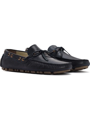 Derimod Erkek Lacivert Deri Comfort Loafer