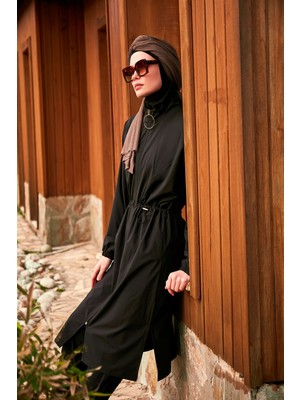 Marina Paraşüt Kumaş Siyah Tesettür Mayo Kadınlar İçin Su İtici Özellikte Yazlık