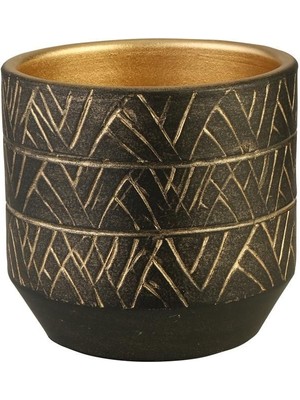 Vitale Doubler Seramik Vazo Black Gold 14X13 cm AK.JH0076
