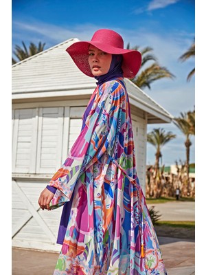 Marina Renkli Kimono Kaftan P2424