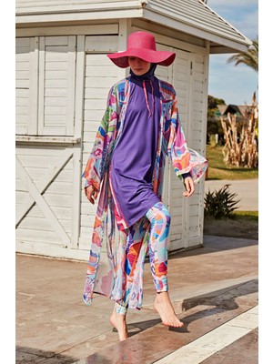 Marina Renkli Kimono Kaftan P2424