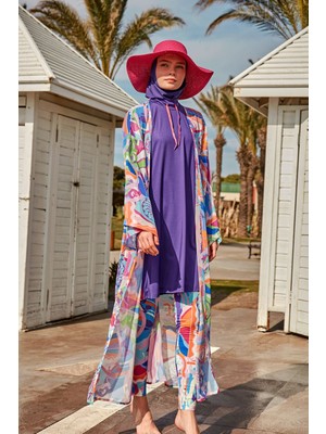 Marina Renkli Kimono Kaftan P2424