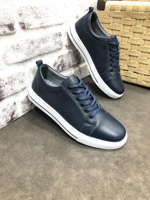 Umut Ayakkabı  Deri Tam  Ortopedik Lacivert Erkek Ayakkabı