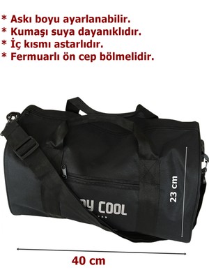 Outlet Çarşım Stay Cool Spor Fitness Seyahat Çantası Siyah Unisex 23* 40 cm