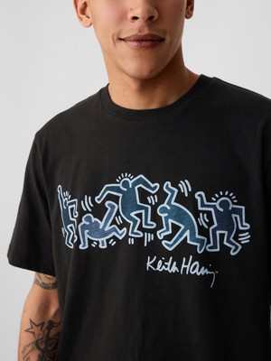 Gap Erkek Siyah Gap × Keith Haring Grafikli T-Shirt