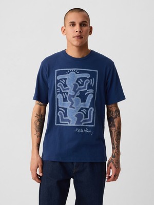 Gap Erkek Koyu Mavi Gap × Keith Haring Grafikli T-Shirt