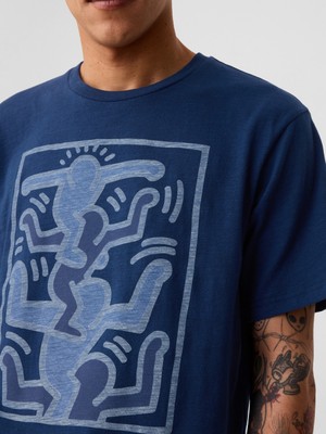 Gap Erkek Koyu Mavi Gap × Keith Haring Grafikli T-Shirt