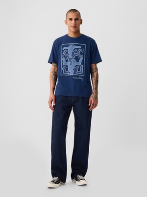 Gap Erkek Koyu Mavi Gap × Keith Haring Grafikli T-Shirt