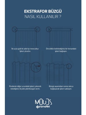 Moud's Nowon 1 Desenli Süet Oturma Odası Salon Fon Perde Baskılı Ekstrafor Büzgü 2 Kanat PRD-1028