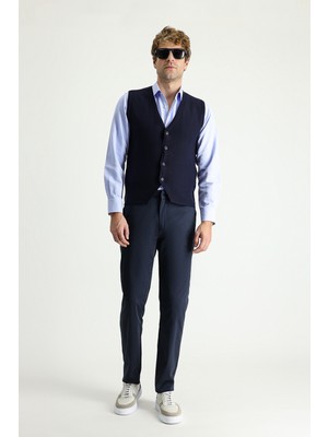 Kiğılı Slim Fit Dar Kesim Likralı Saten Kanvas / Chino Pantolon