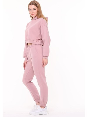 HG Fashion 3 Iplik Polar  Eşofman Takımı Pembe