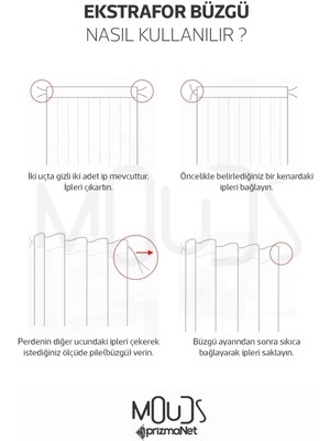 Moud's New Young Desenli Fon Perde Genç Odası Oturma Odası Süet Baskılı Ekstrafor Büzgü 2 Kanat PRD-2001