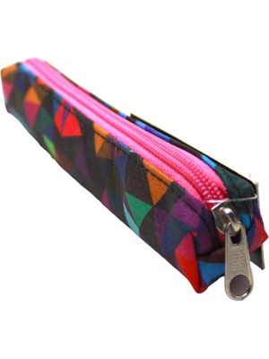 Brons 3001 Kalem Çantası Tekli Renkli Üçgenler