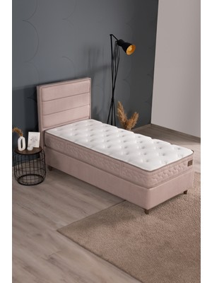 Kilim Mobilya Hilton Sandıklı Baza Başlık Paket Yaylı Pedli Yatak Seti Vizon