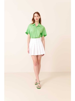 ROMAN Pileli Mini Etek Beyaz Y2415040_002