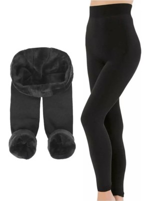 Mrmpro Kadın Siyah Içi Peluşlu Kışlık Termal Tayt