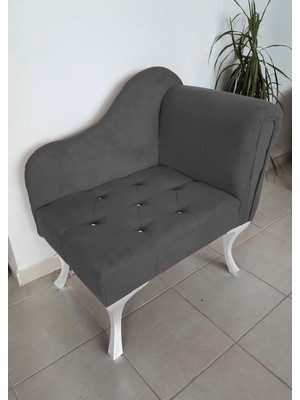 AldaGelsin Yeni Model Ters Kol Tekli Köşe Koltuğu Josefin Bench Beyaz Ayak