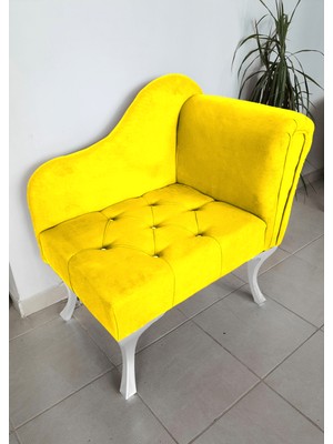 AldaGelsin Yeni Model Ters Kol Tekli Köşe Koltuğu Josefin Bench Beyaz Ayak
