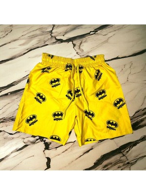 Sedirli Sedir Çocuk Deniz Şortu Batman Baskılı Bel Bağlamalı Mayo Şort