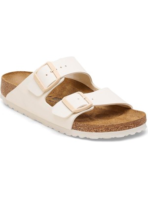 Birkenstock Arizona Bf Saffiano Unisex Terlik 1027339-EGGSHELL