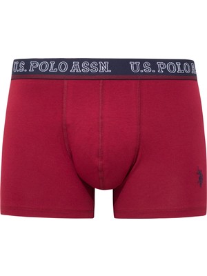 U.S. Polo Assn. Erkek Bordo-Lacivert-Baskılı 3'lü Boxer