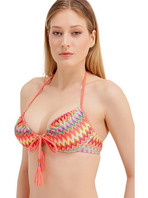 Zeki Desenli Bikini Üst