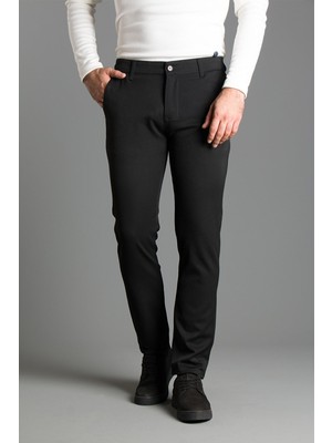 Zeki Özer Erkek Siyah Kanvas Keten Pantolon Dar Paça Günlük Stil 33 Model