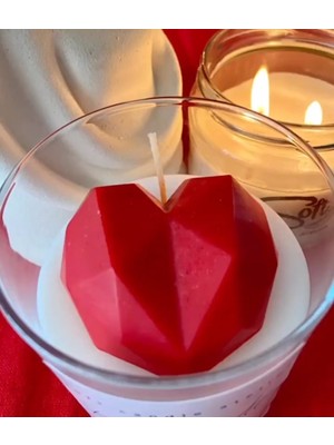 Morlalem Elmas Kesim 3,9cm Kalp Silikon Kalıp K-991