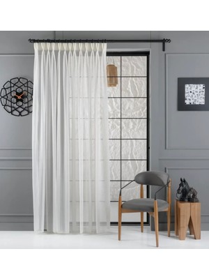 Boutique Curtain Krep Amerikan Pile 1/3 Sık Pile Dikim Korniş/Rustik Uyumlu Tül Perde