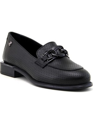 Venüs 2050122 Kadın Tokalı Baskılı Loafer Ayakkabı