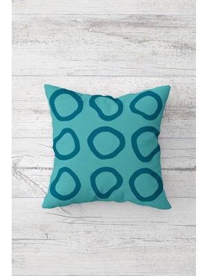 Pelangi Geometrik Desenli Çift Tarafı Baskılı Gizli Fermuarlı Yastık Kılıfı Kırlent Koltuk Yastık Kılıfı