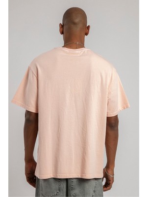 Catch Unisex Baskılı Basic Oversize Tişört Pembe Y-1085