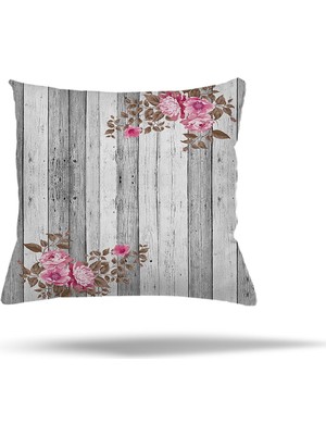 Pelangi Çiçek Desenli Vintage Gizli Fermuarlı Yastık Kılıfı Kırlent Kılıfı Koltuk Yastık Kılıfı