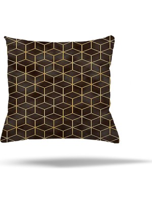 Pelangi Geometrik Desen Gizli Fermuarlı Yastık Kılıfı Kırlent Kılıfı Koltuk Yastık Kılıfı