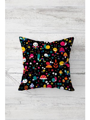 Pelangi Çift Tarafı Baskılı Gizli Fermuarlı Yıkanabilir Leke Tutmaz Dekoratif Kırlent Kılıfı Yastık Kılıfı