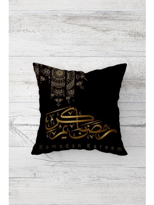 Pelangi Ramadan Kareem Çift Tarafı Baskılı Gizli Fermuarlı Yastık Kılıfı Kırlent Koltuk Yastık Kılıfı