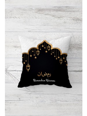 Pelangi Ramadan Kareem Fener Çift Tarafı Baskılı Gizli Fermuarlı Yastık Kılıfı Kırlent Koltuk Yastık Kılıfı