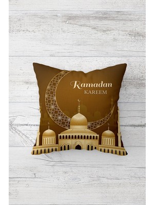Pelangi Ramadan Kareem Fener Çift Tarafı Baskılı Gizli Fermuarlı Yastık Kılıfı Kırlent Koltuk Yastık Kılıfı