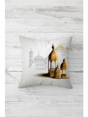 Pelangi Ramadan Kareem Etnik Çift Tarafı Baskılı Gizli Fermuarlı Yastık Kılıfı Kırlent Koltuk Yastık Kılıfı