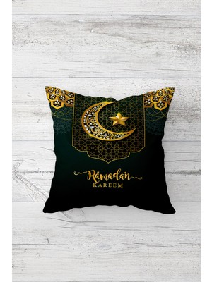Pelangi Ramadan Kareem Fener Çift Tarafı Baskılı Gizli Fermuarlı Yastık Kılıfı Kırlent Koltuk Yastık Kılıfı