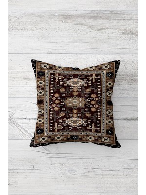Pelangi Etnik Kilim Desen Motifli Çift Taraflı Gizli Fermuarlı Yastık Kılıfı Kırlent Koltuk Yastık Kılıfı