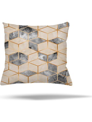 Pelangi Geometrik Desen Gizli Fermuarlı Yastık Kılıfı Kırlent Kılıfı Koltuk Yastık Kılıfı