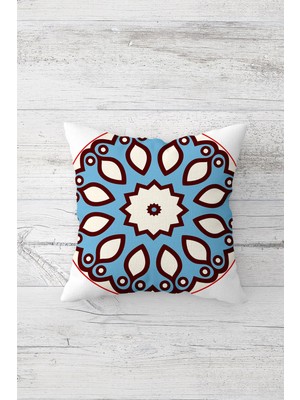 Pelangi Yaprak Desen Mandala Çift Tarafı Baskılı Gizli Fermuarlı Yastık Kılıfı Kırlent Koltuk Yastık Kılıfı