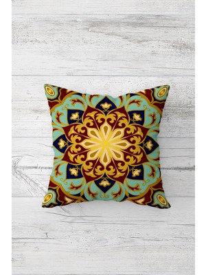 Pelangi Etnik Geleneksel Motifli Çift Taraflı Gizli Fermuarlı Yastık Kılıfı Kırlent Koltuk Yastık Kılıfı